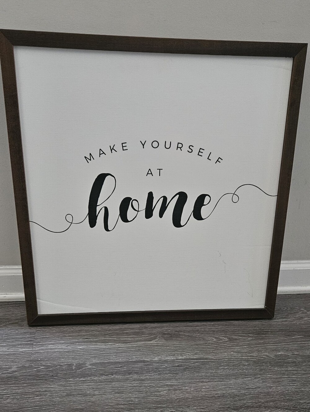 SmallWoods Make Yourself At Home Framed Wall Sign - Black on White